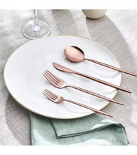 Apricot Faro 24 Parça 6 Kişilik Çatal Kaşık Bıçak Takımı Rose Gold