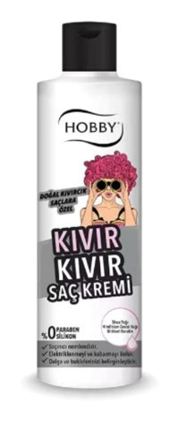 Hobby Shea Yağı Silikonsuz Hacim Dolgunluk Veren Kıvırcık Saçlar İçin Kadın Saç Kremi 230 ml