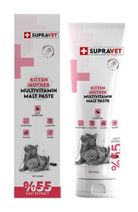 Supravet B Vitamini E Vitamini Multivitamini Bağışıklık Güçlendirici Yavru-Yetişkin Kedi Vitamini Macun 100 gr