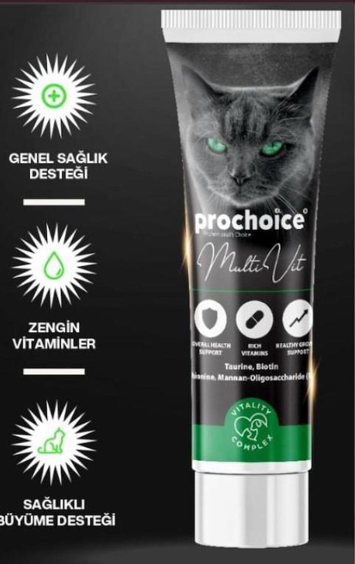 Prochoice E Vitamini Multivitamini Bağışıklık Güçlendirici Yetişkin Kedi Vitamini Macun 100 ml