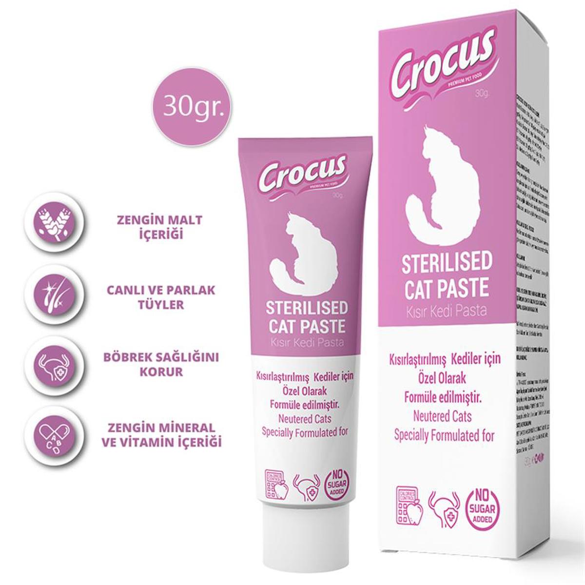 Crocus Malt B Vitamini Tüy Dökme Yetişkin Kedi Vitamini Macun 30 gr