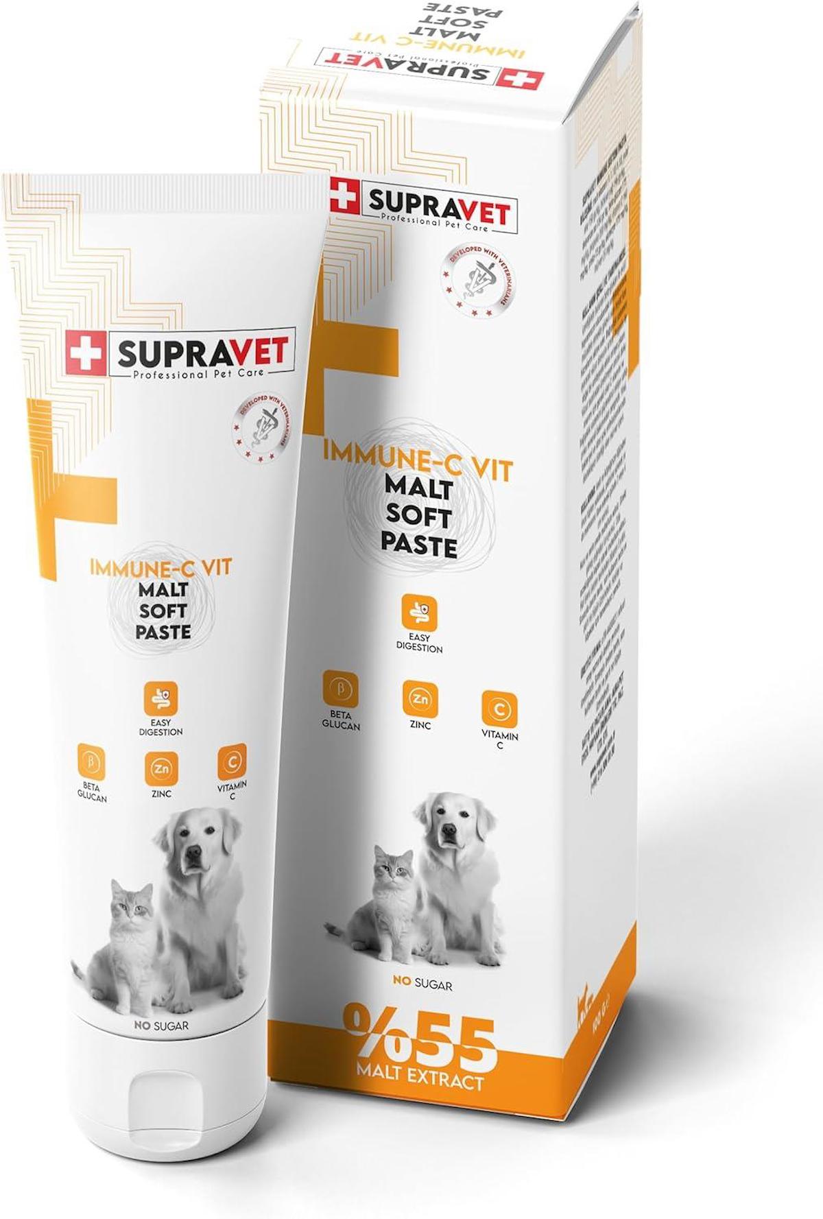 Supravet C Vitamini E Vitamini Bağışıklık Güçlendirici Yetişkin Kedi Vitamini Macun 100 gr