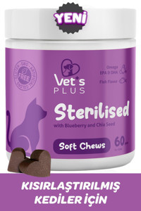 Vet's Plus Sterilised E Vitamini Bağışıklık Güçlendirici Yetişkin Kedi Vitamini Tablet 60 Adet