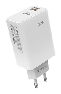 Zuidid 2 Portlu Universal USB Type C Kablosuz 27 W Çoklu Hızlı Şarj Aleti Beyaz