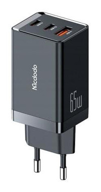 Mcdodo CH-1542 Universal Type-C-Universal Kablolu 65 W Çoklu Hızlı Şarj Aleti Siyah