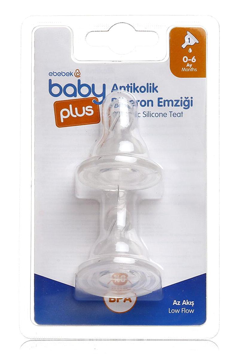 Baby Plus Antikolik Silikon Yenidoğan 0+ Ay Hızlı Akış Dar Ağızlı Damaklı Biberon Emziği