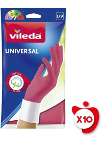 Vileda Universal Kırmızı Large 10 Çift Temizlik Eldiveni
