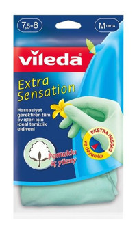 Vileda Extra Sensation Yeşil Medium 1 Çift Temizlik Eldiveni
