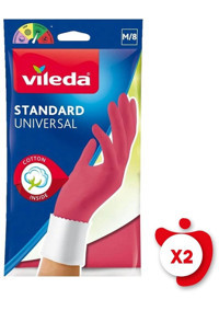 Vileda Universal Kırmızı Medium 2 Çift Temizlik Eldiveni