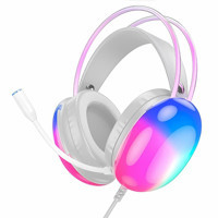 Polham RGB Işıklı 7.1 3.5 mm Jak Gürültü Önleyici Mikrofonlu Kablolu Kulak Üstü Kulaklık Çok Renkli