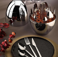 Fecra Silver Egg Parlak 24 Parça 6 Kişilik Çatal Kaşık Bıçak Gümüş