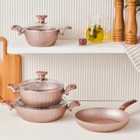 Karaca Cookplus Dream 7 Parça Bio Granit Tencere ve Tava Seti Rose