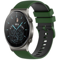 Huawei İki Renkli GT2 Pro Silikon 22 mm Yetişkin Akıllı Saat Kordonu Haki