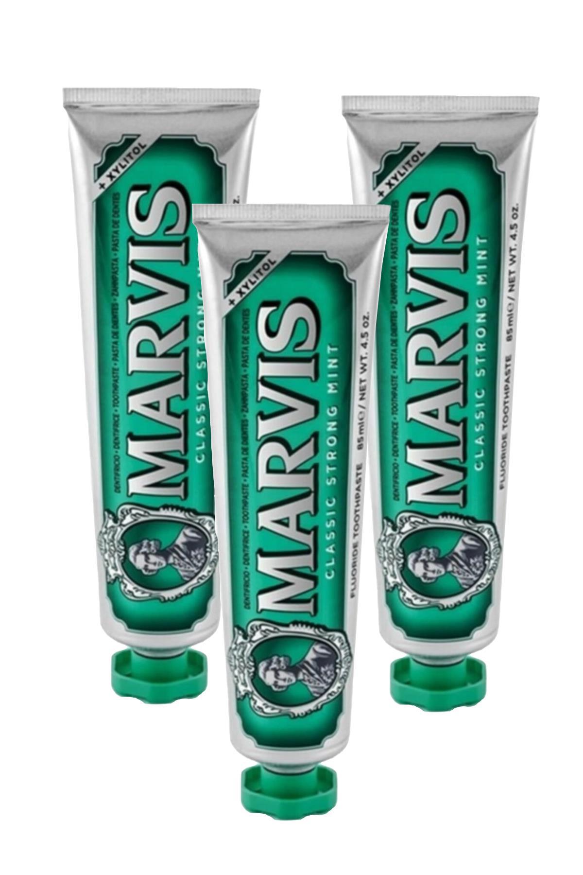 Marvis Classic Strong Mint Naneli Florürlü Diş Macunu 3x85 ml