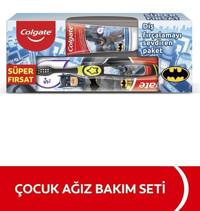 Colgate Batman Meyve Aromalı Florürsüz 6+ Yaş Çocuk Diş Macunu 75 ml + Colgate Diş Fırçası