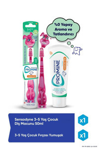 Sensodyne Promine Naneli Florürsüz 5+ Yaş Çocuk Diş Macunu 50 ml + Tavşanlı Yumuşak Diş Fırçası