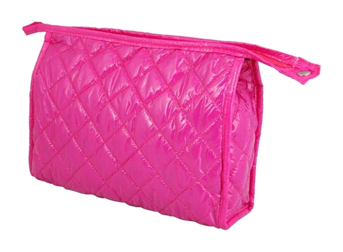 Nascita 48 Pembe Geometrik Polyester Küçük Boy Seyahat Makyaj Çantası