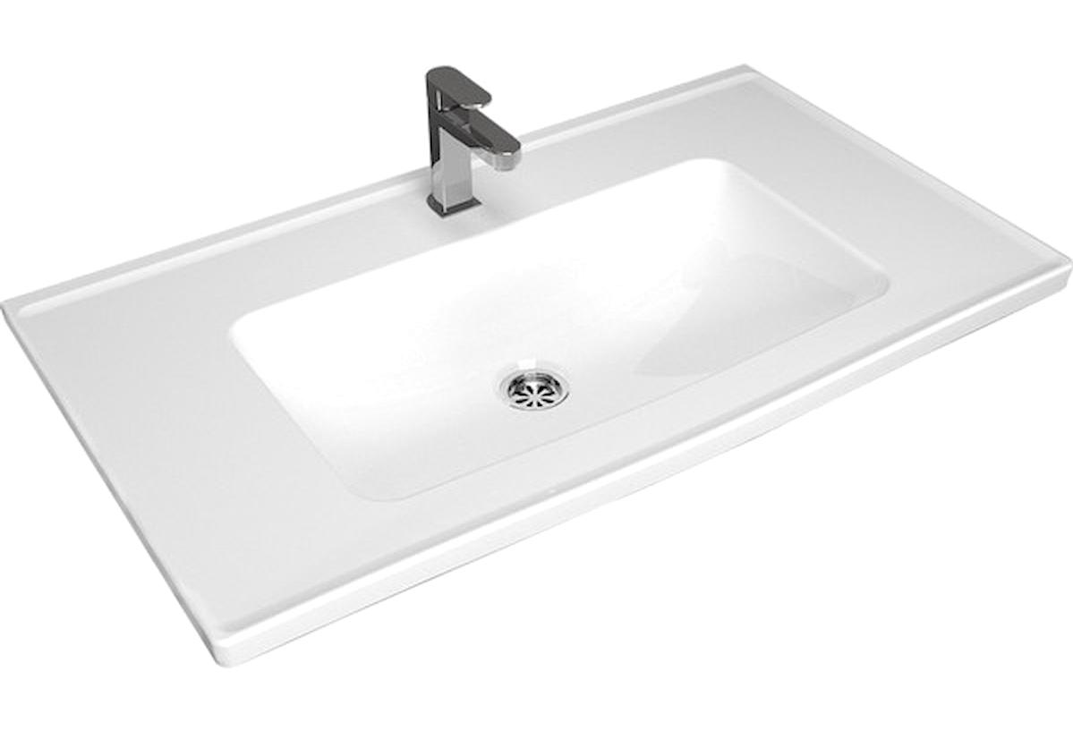 Turavit BL0402T Klasik Tekli 80 cm Seramik Dikdörtgen Lavabo Beyaz