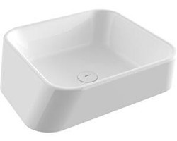 Bocchi 1005-001-0125 Klasik Tekli 51 cm Seramik Tezgah Üstü Kare Lavabo Beyaz
