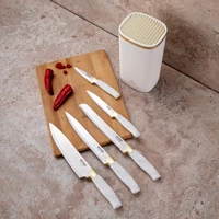 Emsan Artisan German Steel 19.5-22.5-31.5-31.5-31.5 cm Çelik Saplı Paslanmaz Çelik 6 Parça Standlı Standlı Bıçak Seti