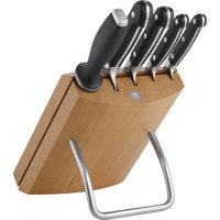 Zwilling Plastik Saplı Paslanmaz Çelik 6 Parça Standlı Metal Bloklu Bıçak Seti
