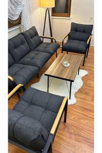 Modern Style Home Metal 5'li Bahçe Koltuğu Gri