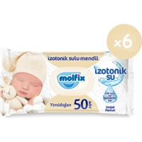 Molfix Yenidoğan İzotonik Sulu 50 Yaprak 6'lı Paket Islak Mendil