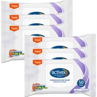 Activex Hassas Antibakteriyel 50 Yaprak 6'lı Paket Islak Mendil