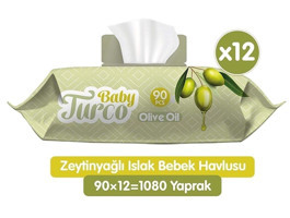 Baby Turco Olive Oil 90 Yaprak 12'li Paket Islak Mendil