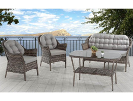 Rehome Orkide Rattan 4'lü Bahçe Koltuğu Gri
