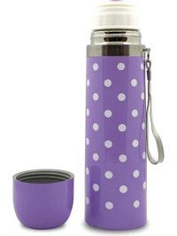 Sema Baby Puantiyeli Akrilik 500 ml Matara Outdoor Termos Mor