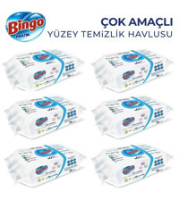 Bingo Pratik Beyaz Sabun Kokulu 96 Yaprak 6'lı Paket Yüzey Temizleme Mendili