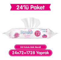 Paddlers Gül Kokulu 72 Yaprak 24'lü Paket Islak Mendil
