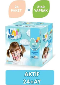 Uni Baby Aktif 90 Yaprak 24'lü Paket Islak Mendil