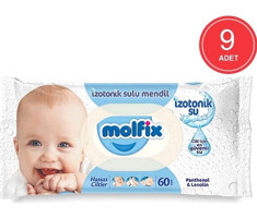 Molfix Hassas Ciltler Izotonik Sulu 60 Yaprak 9'lu Paket Islak Mendil