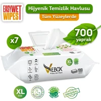 Vebox Easy Wet Wipes 100 Yaprak 7'li Paket Yüzey Temizleme Mendili