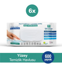 Deep Fresh İz Bırakmaz Karbonat & Beyaz Sirke 100 Yaprak 6'lı Paket Yüzey Temizleme Mendili