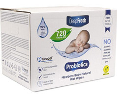 Deep Fresh Probiyotik Doğal Yenidoğan 40 Yaprak 18'li Paket Islak Mendil