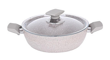 Fms Safir Cam 2 Parça 30 cm Granit Basık Karnıyarık Tenceresi