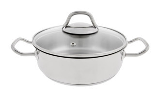 Emsan Malta Cam 2 Parça 24 cm Paslanmaz Çelik Basık Karnıyarık Tenceresi