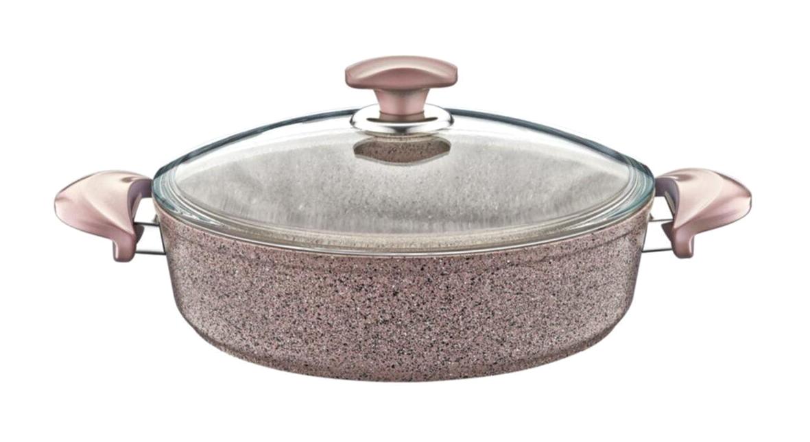 Oms Cam 2 Parça 30 cm Granit Basık Karnıyarık Tenceresi