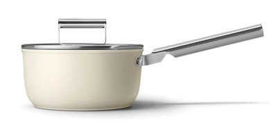 Smeg Cookware 50's Style Cam 2 Parça 20 cm Alüminyum Derin Tencere Krem