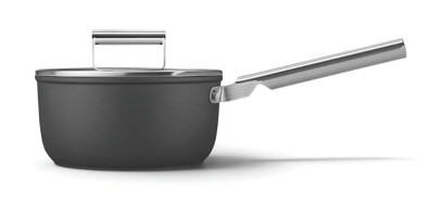 Smeg Cookware 50's Style Cam 2 Parça 20 cm Alüminyum Derin Tencere Siyah