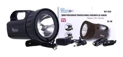 Watton Wt-403 Basmalı 1000 Lümen Uzun Menzil LED Şarjlı El Feneri