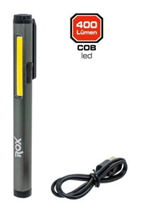 Rox Basmalı 400 Lümen LED Şarjlı Kalem Feneri