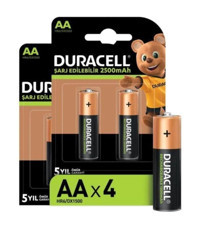 Duracell 1.5 V 2500 mAh AA / Kalem Şarjlı Pil 2x2'li