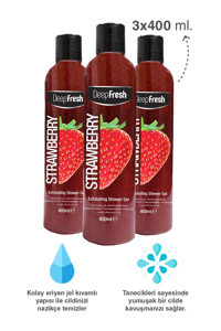 Deep Fresh Arındırıcı Çilekli Nemlendirici Vegan Duş Jeli 3x400 ml