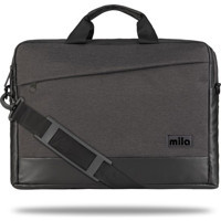 Mila ML-T504 Düz İki Gözlü Su Geçirmez Kumaş 15.6 inç Laptop Kılıfı Gri