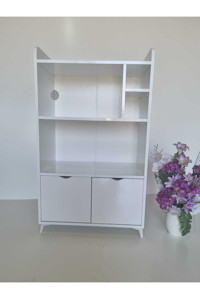 Aysima Home 2 Kapaklı 5 Raflı Çok Amaçlı Dolap Beyaz 122 x 72 x 40 cm