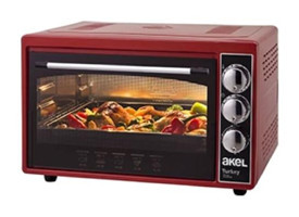 Akel AF380 38 lt Izgaralı Midi Fırın Bordo